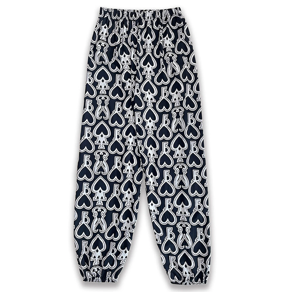 

Женские повседневные свободные брюки до щиколотки с принтом в форме сердца и средней талией из дышащей ткани для занятий спортом на открытом воздухе с защитой от солнца