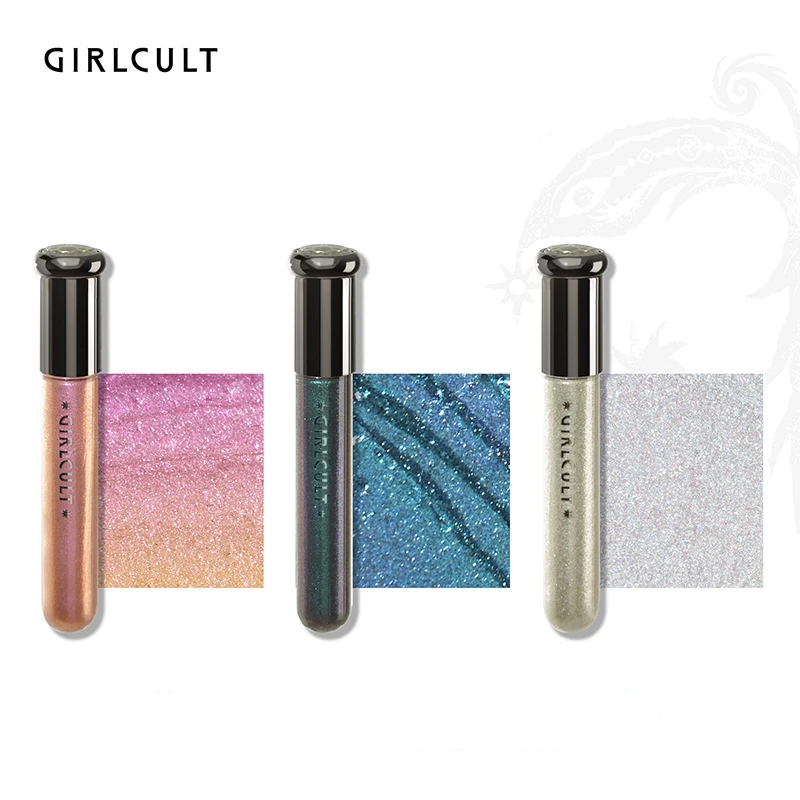 Girlcult New Fine Glitter Sequins  Illusion Liquid Eyeshadow Lips Silkworm Highlight Stacked Single-color Eyeshadow Cosmetics