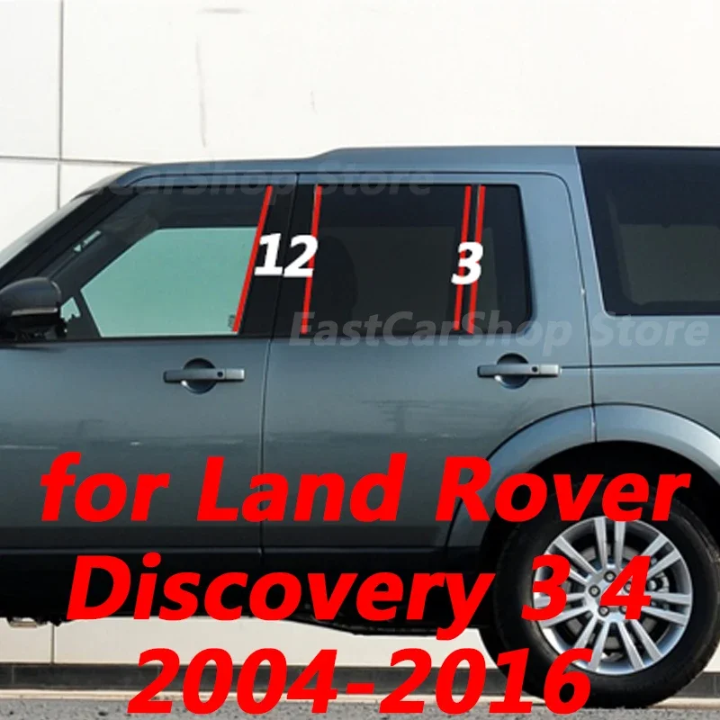 

For Land Rover Discovery 3 4 L319 LR3 LR4 Car Glossy Black Door Central Window Middle Column Strip PC B C Pillar 2005-2016