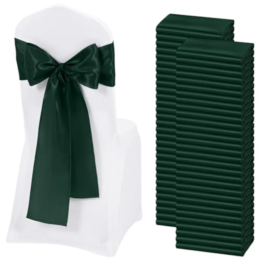 

Satin, Ties Bows Designed Chairs Decorative, Chair Cover Sashes for Thanksgiving Wedding Christmas Banquet Party Home Kitchen D