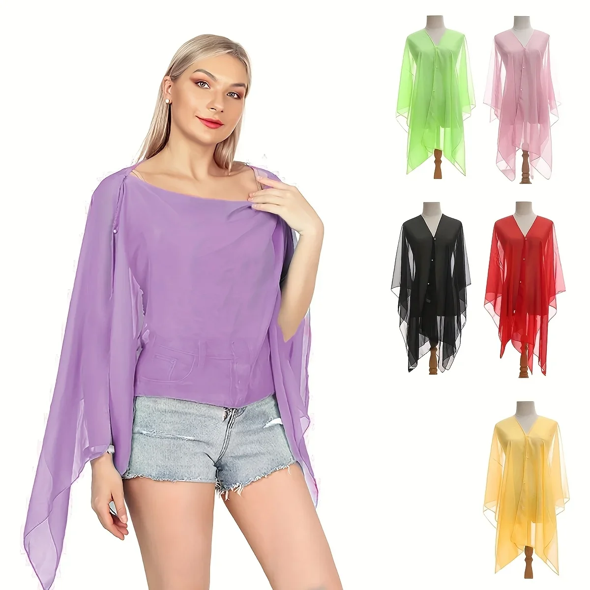 Trendiger, vielseitiger Schal, Seidenschal, Damen-Sommer-Multifunktionsmantel, vielseitiger Sonnenschutzmantel, Schal, Strand-Sonnencreme