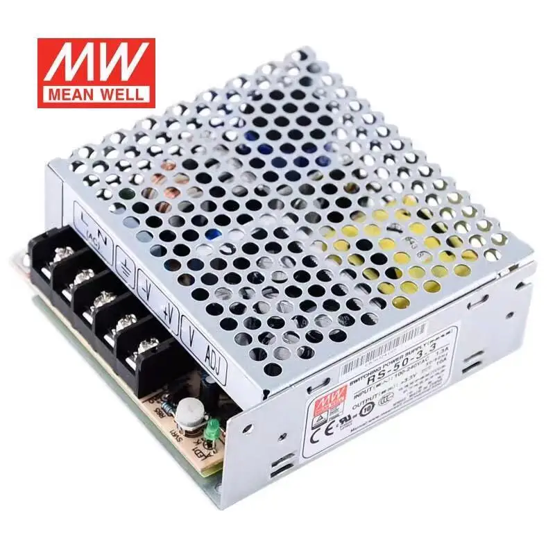 RS-50-3.3 3.3V 10A Taiwan MeanWell  Single Output Switching Power Supply AC-DC Brand New Original Authentic