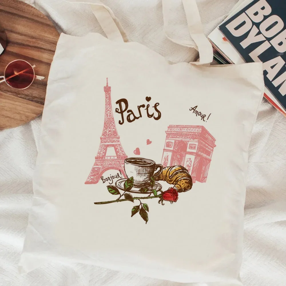 Paris Shopping Bag Shopper Grocery Recycle Bag Bolsa Tote Shopper Bag Bolsa Compra Boodschappentas Cloth Sac Tissu