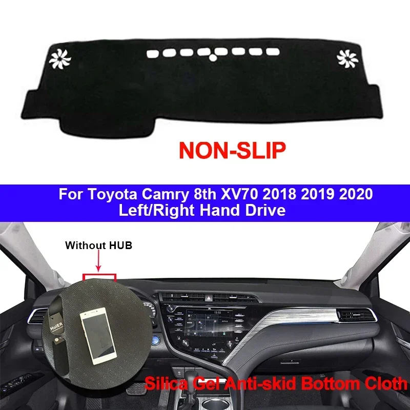 For Toyota Camry 8th XV70 2018 2019 2020 Car Interior Accessories Protective Pad Dashboard Cover Silicone Non-Slip Mat Sunshade