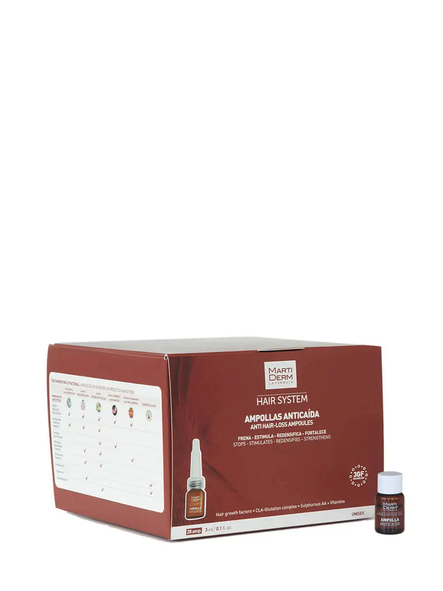 Martiderm hair anti-fall system 3 gf 28 ampoules-intensive treatment for all types of fall (occasional and chronic)