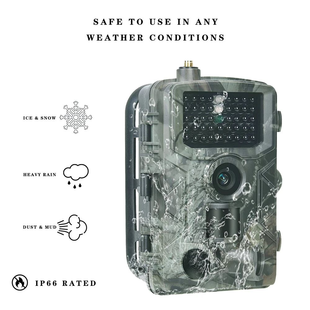 30MP 2K 4G Outdoor Infrared Hunting Camera Remote Mobile APP Control to View Photo Video Night Vision Trap Game Waterproof Cam