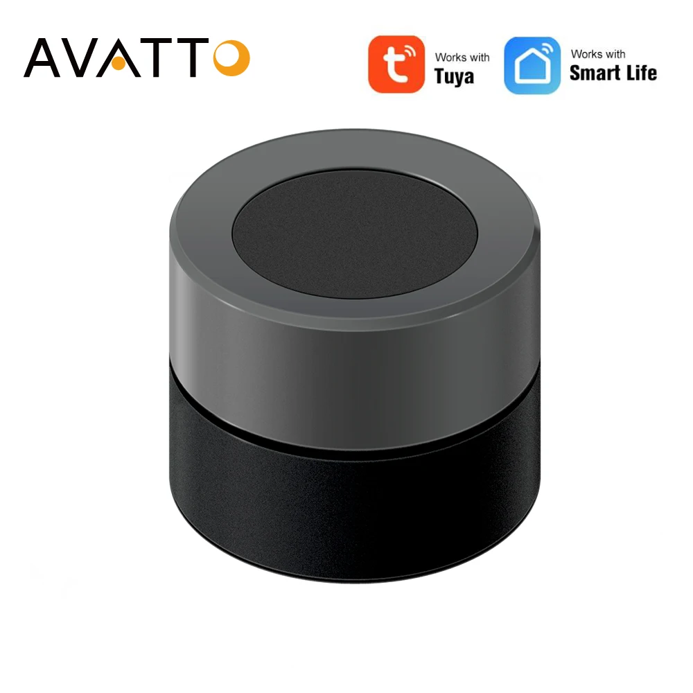 AVATTO Tuya Zigbee Scene Dimmer Knob Switch,Smart Life App Control Wireless Automation Scenario Battery Powered Switch Button