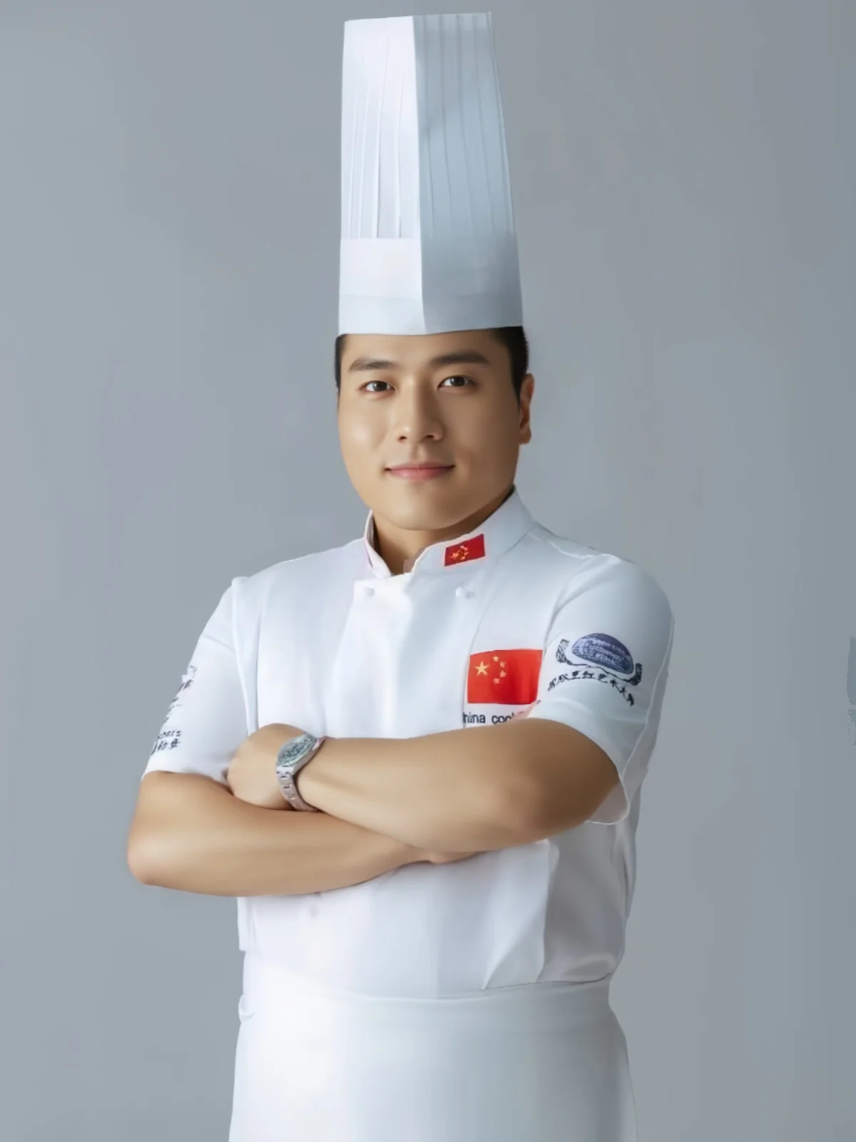 

Blue Ribbon Chef Uniform Short Sleeve Dining Hotel Kitchen Workwear Polyester Cotton Blend Summer Season Chef Suit