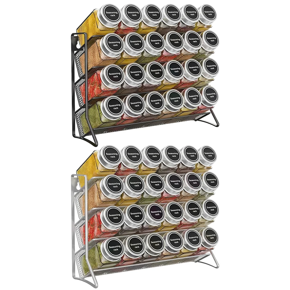 4 Tier Wall Mounted Spice Organizer Rack