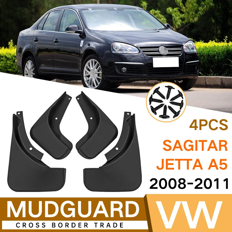 

For Volkswagen Sagitar Jetta A5 2008-2011 black car mudguard Reduce dust Resist tire dirt car accessories tools