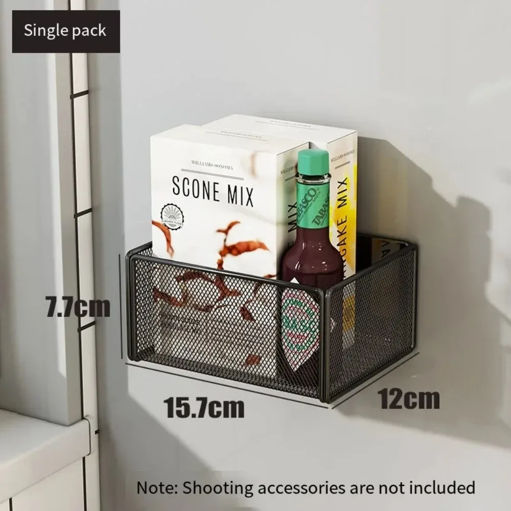 Metal Refrigerator Magnetic Shelf No-Punch Square Refrigerator Rack Multifunctional Durable Kitchen Storage Shelves Home