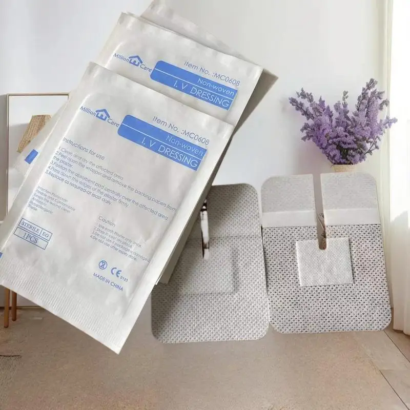 5/10/15PCS 6*8cm U Type Self Adhesive Wound Dressing Spunlace Dressing No Sterile IV Cannula Fixed Dressing Non Woven Film