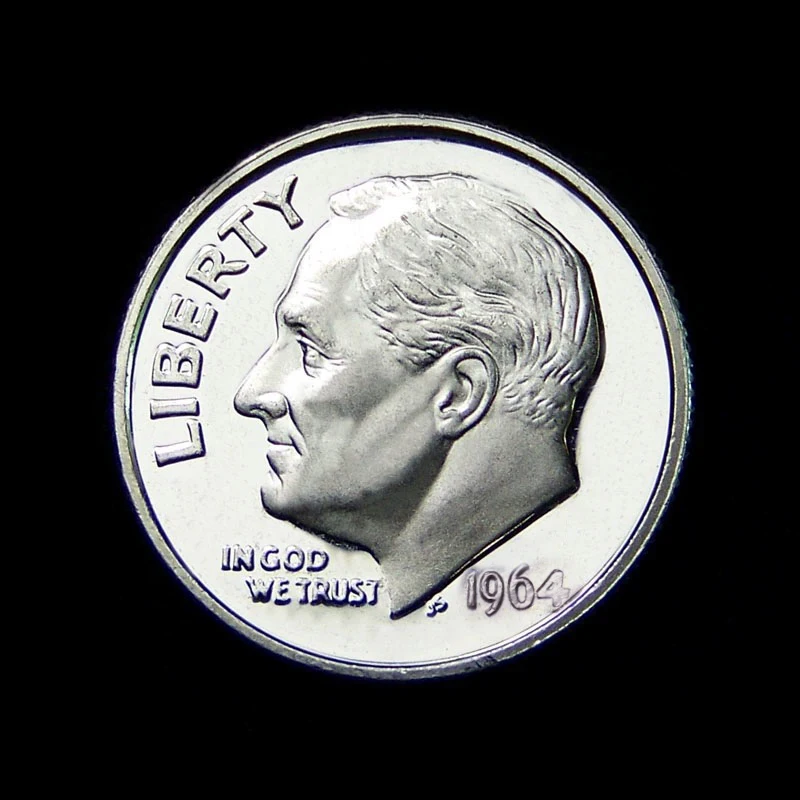 1964 الأمريكية روزفلت طبق الاصل مجموعة العملات الفضية التذكارية الميدالية الأمريكية محظوظ هدية ديكور المنزل تذكارية