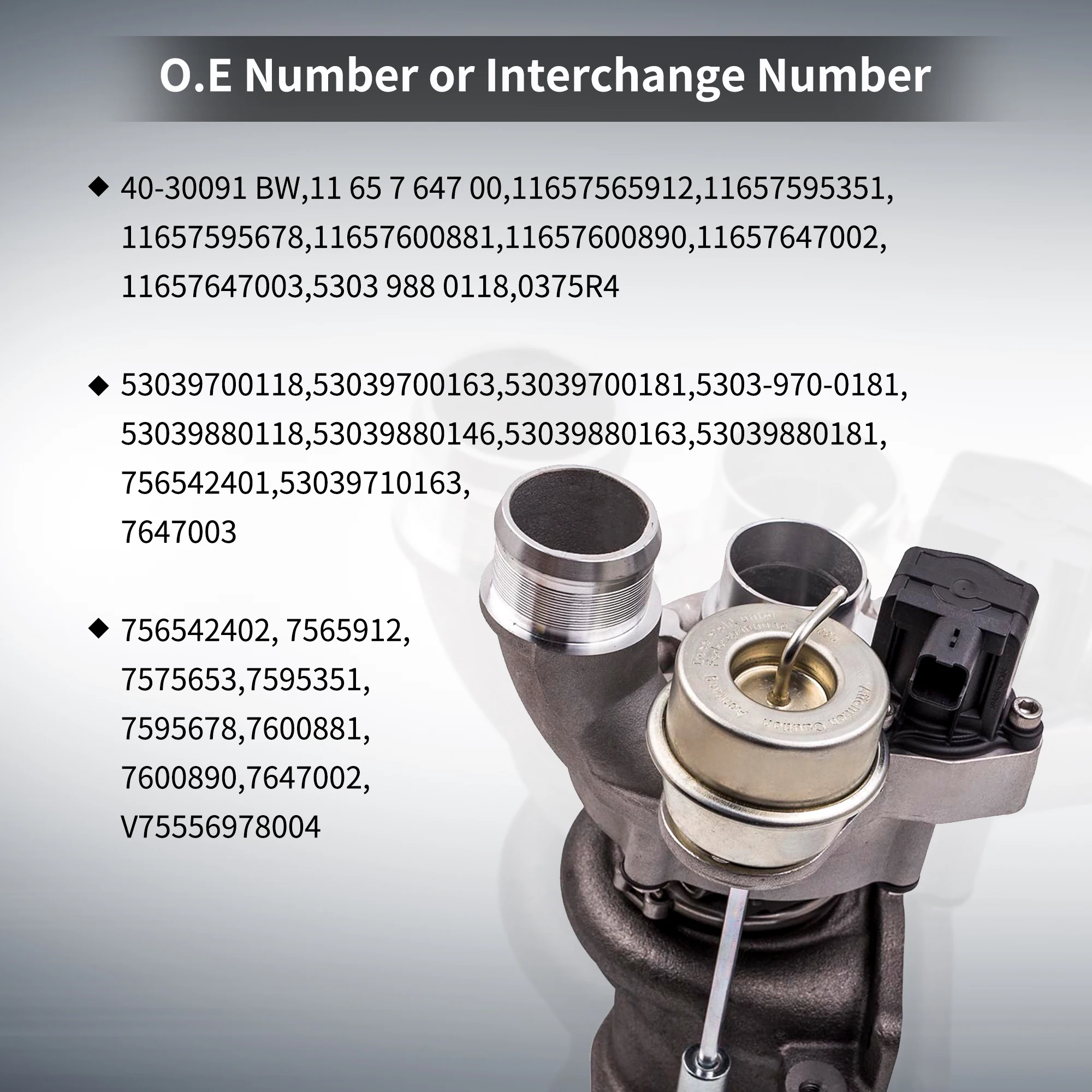 Turbo Turbocharger for BMW MINI Cooper S R55 R56 R57 R58 R59 135 Kw 184HP  53039880118 53039880181 Turbine Turbolader Kit
