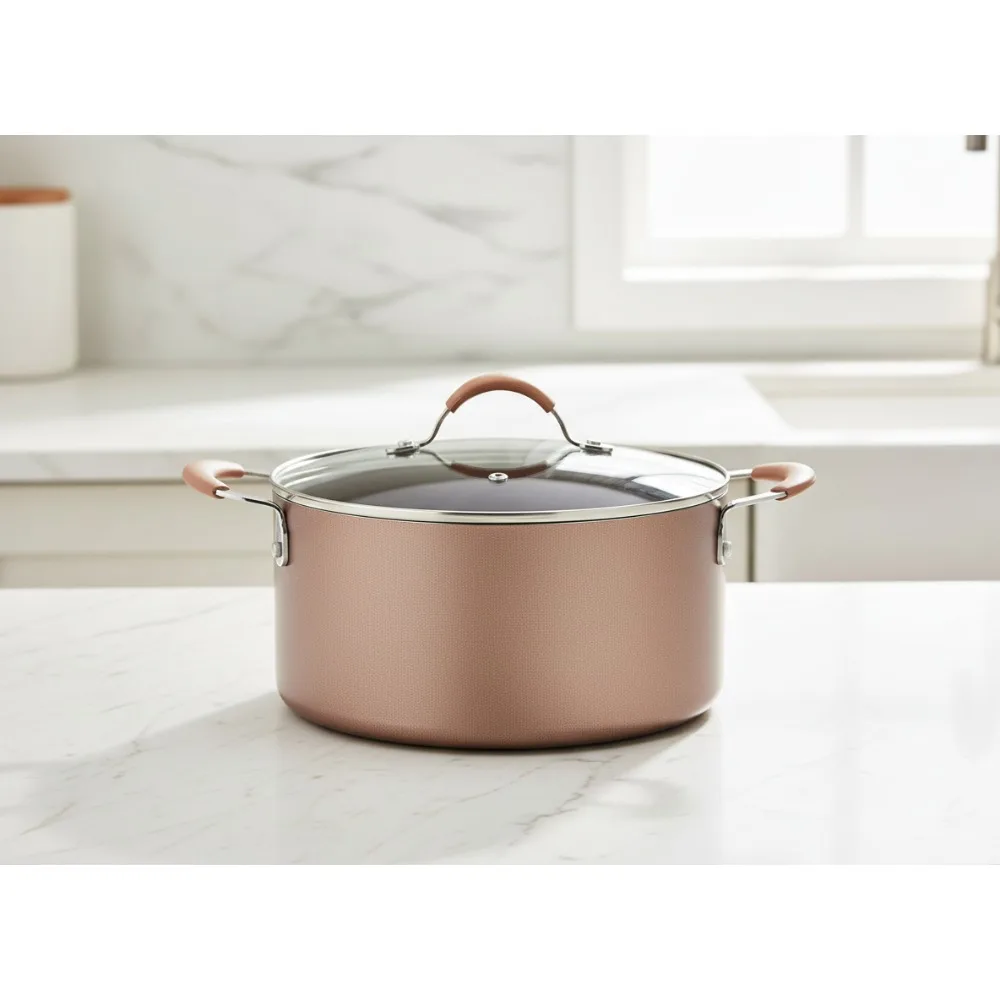 

5-Quart Non-Stick Dutch Oven Pot with Lid, Eco-Friendly & Dishwasher Safe for Healthy Cooking