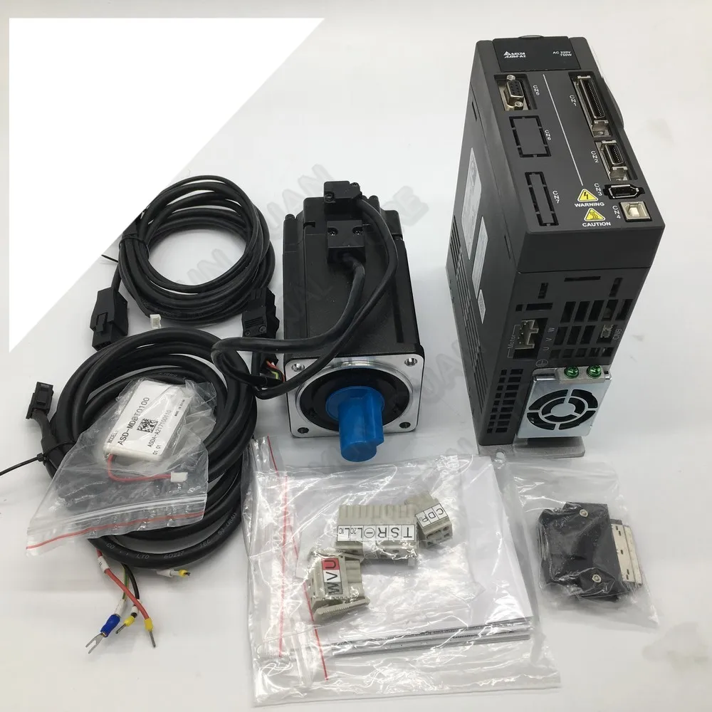 New  A2 750W 0.75KW 220V 2.39Nm 3000rpm NEMA32 80MM ASD-A2-0721-L ECMA-C10807RS AC servo motor drive kits with  Cable