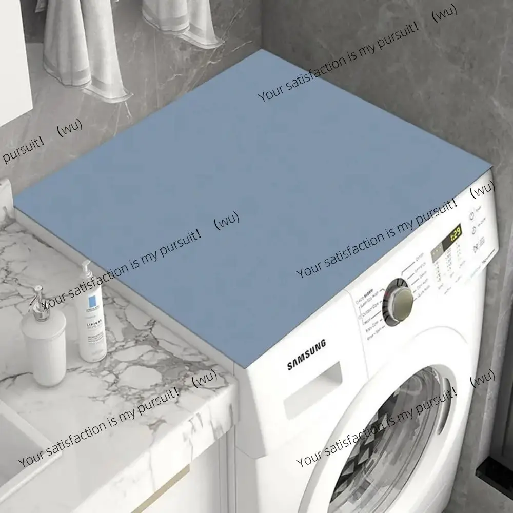 Reusable Dust Proof Washing Machine Cover Absorbent Quick Drying Slip Mat Solid Color Bathroom Decor Microwave Protecor Pad