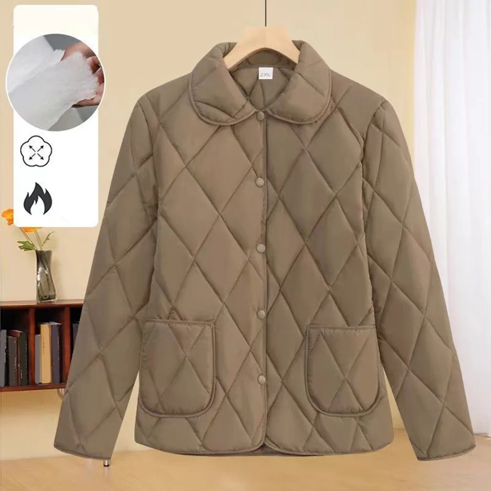 Veste d'hiver en velours pour femmes, grande taille, avec poches à revers, manteau à manches longues, couleur unie, coupe ample pour les vacances, usage quotidien