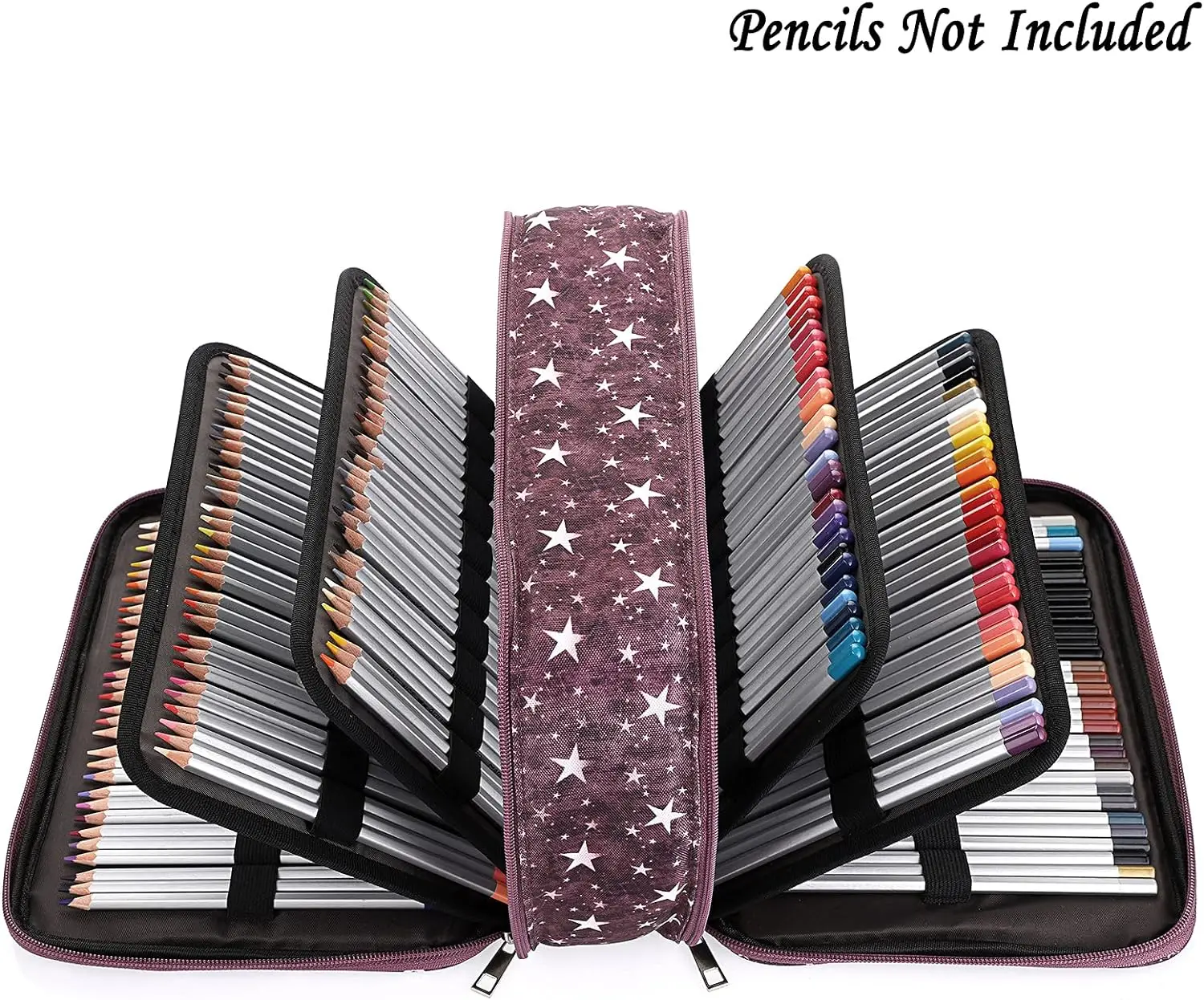 Colored Pencil Case 300 Slots Pen Pencil Bag Organizer High Capacity Pens Holder with Double Zippers Multilayer Holder