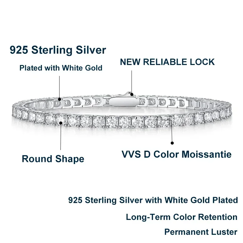 Thumbnail 4 - #66 Latest Moissanite Tennis Bracelets Offers
