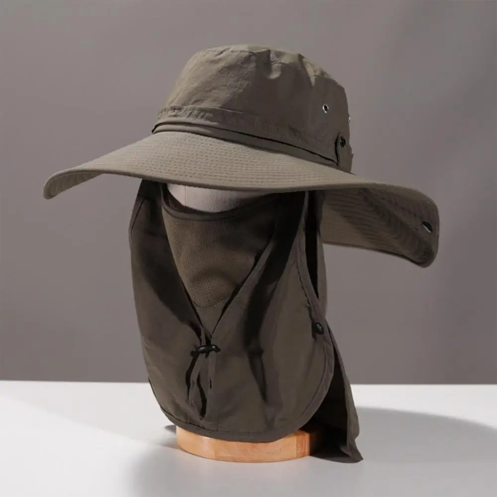 Wide Brim Hat Outdoor Bucket Hat Summer Bucket Hat with Detachable Face Neck Guard Breathable Quick-dry Fisherman for Outdoor