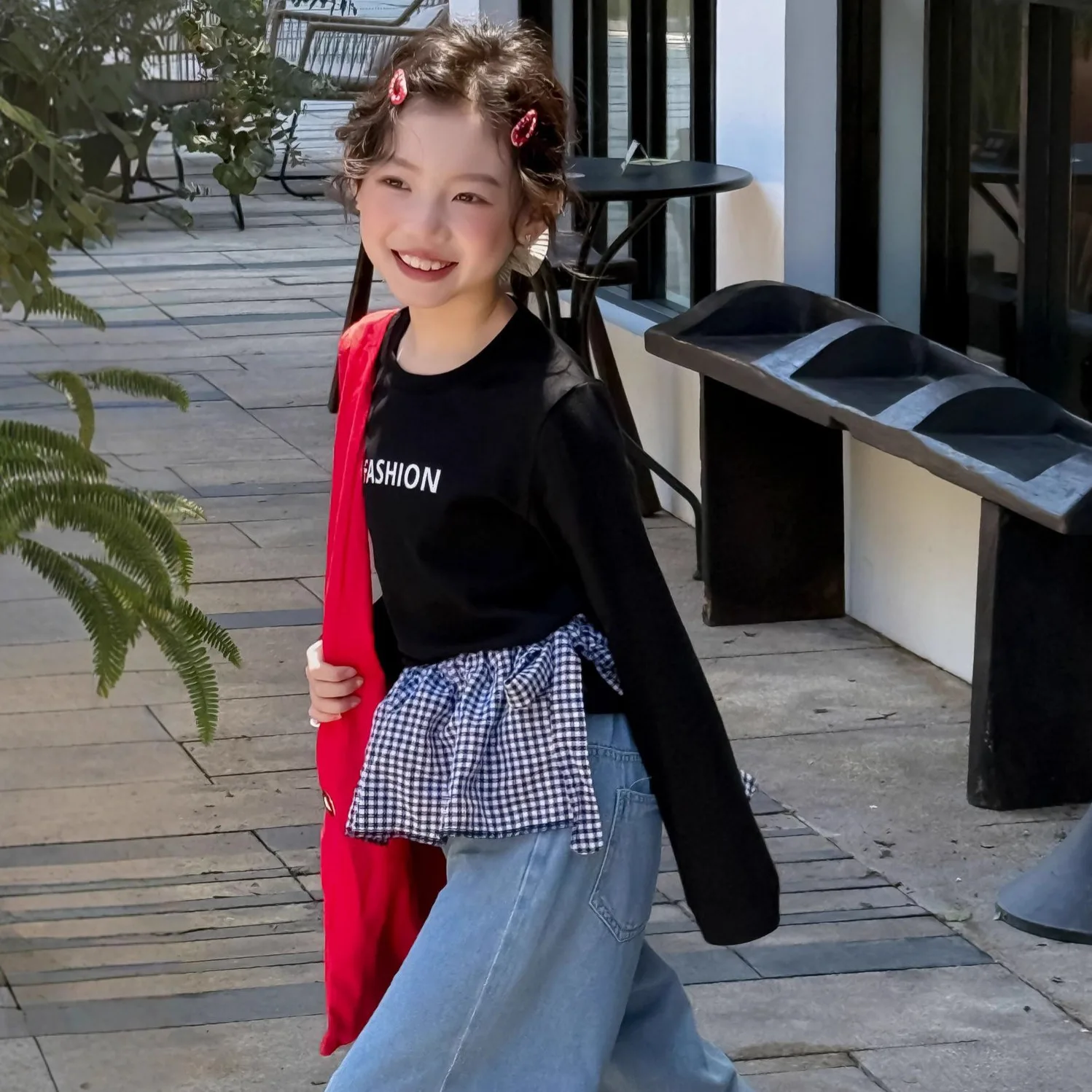 قميص بناتي للربيع والخريف النسخة الكورية بأكمام طويلة وقميص قصير متعدد الاستخدامات وغير رسمي للارتداء اليومي #3