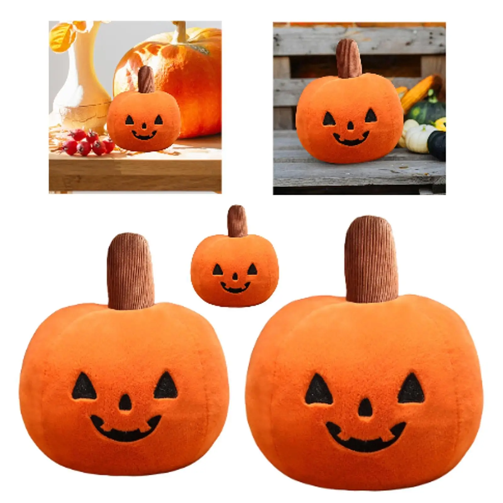 Almohada de calabaza de Halloween, adorno esponjoso, juguete de peluche para fiesta, hogar, niños