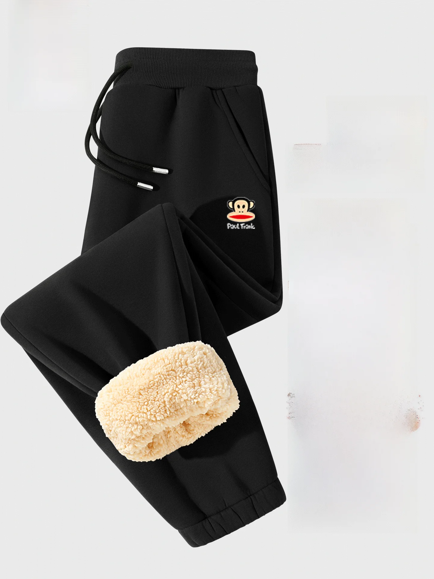 

Heavyweight Lamb Velvet Men's Casual Pants Winter Youth Loose Fit Trousers Warm Comfortable Cotton Polyester Blend