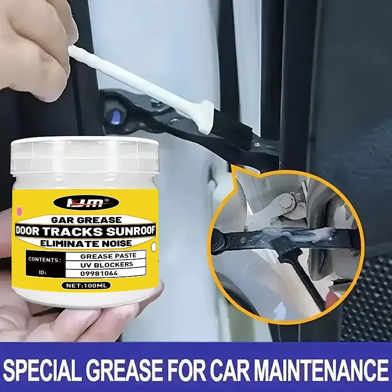 KJM 100g Synthetic Automotive Grease for Sunroof Track & Door Maintenance Noise Reduction Anti-Rust Versatile Anti-SEize