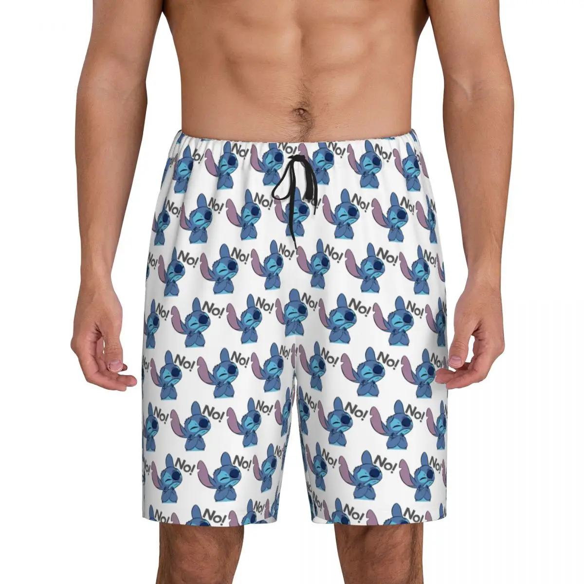 

Men Stitch TV Cartoon Animation Pajama Shorts Custom Printed Sleep Pjs Sleepwear Bottoms with Pockets