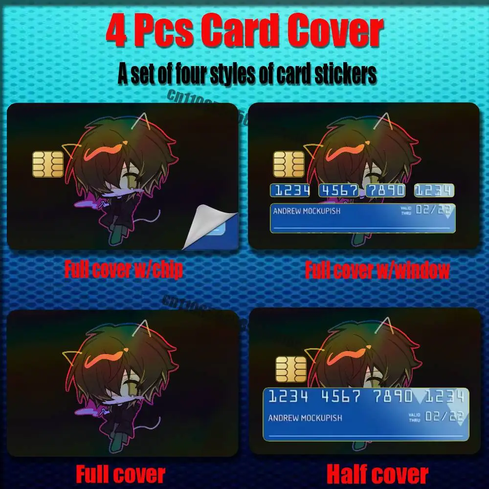 For Towa Slow Damage Credit Bank Sticker ID Access Card Cover Skin Rainbow Color Laser Stickers Film