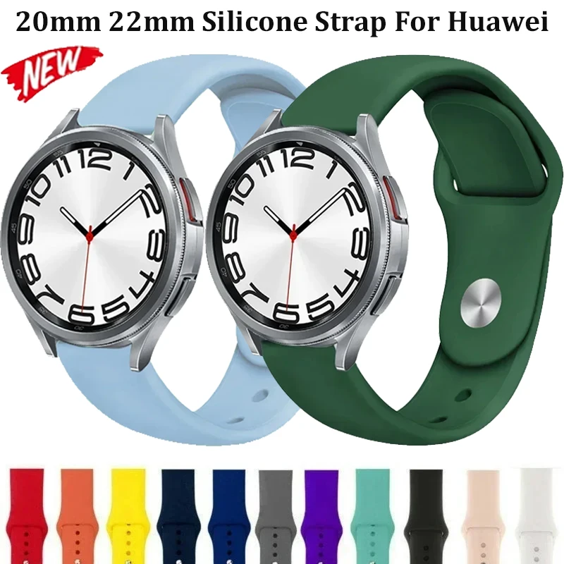 20mm 22mm Silikonarmband für Huawei Watch GT6-5-4-3-2/GT6-5-3-2 Pro 46mm Atmungsaktives Armband für Huawei Watch GT2 3 42mm Correa