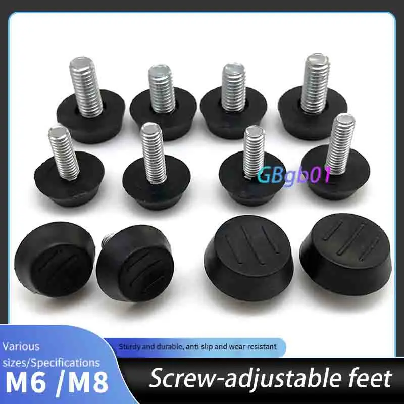 Adjustable Furniture Feet Triple-Thread Rubber/PVC Non-Slip Pads Table Chair Cabinet Shelf Support Leveling Legs