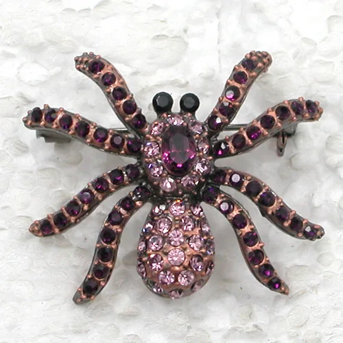 Antique copper Purple Rhinestone Pin brooches Fashion Animal brooch C962 D3