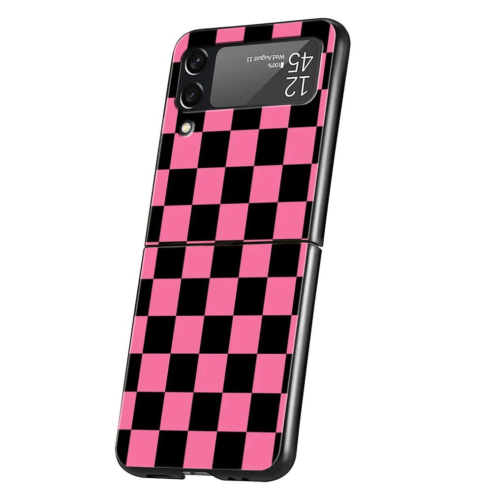 Schachbrett-Schachbrett-Telefonhülle für Samsung Galaxy Z Flip 3 4 5 6 7 Hard Folding PC für Samsung Z Flip3 Flip4 Flip5 Cover