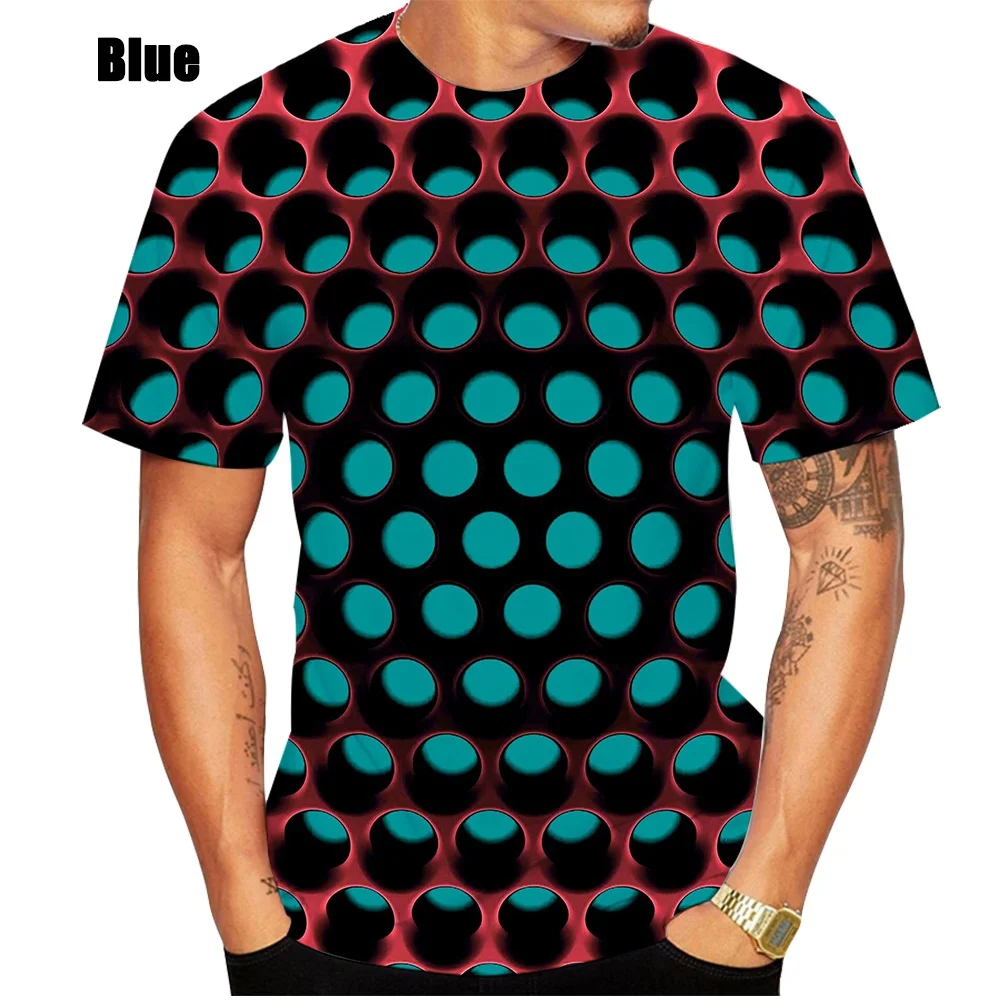 2023 Men\'s Printed 3D Geometric Pattern Digital Printing Casual Fashion Short Sleeve T-shirt