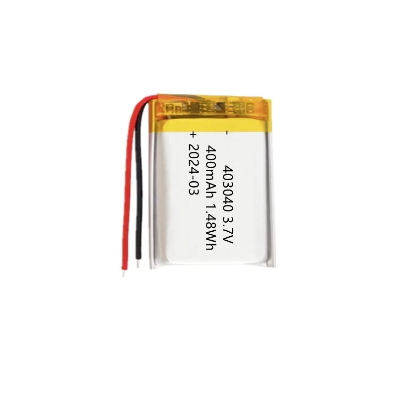 100pcs for 403040 Polymer Lithium Battery 400mAh 3.7V Rechargeable Cell for Fingerprint Lock Lamp Driving Recorder Power Supply