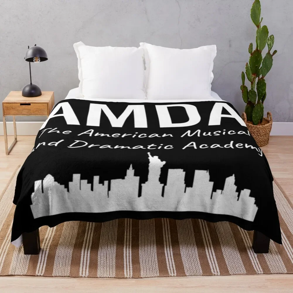 

AMDA NY Skyline (White Font) Throw Blanket Fashion Sofas Furrys Blankets