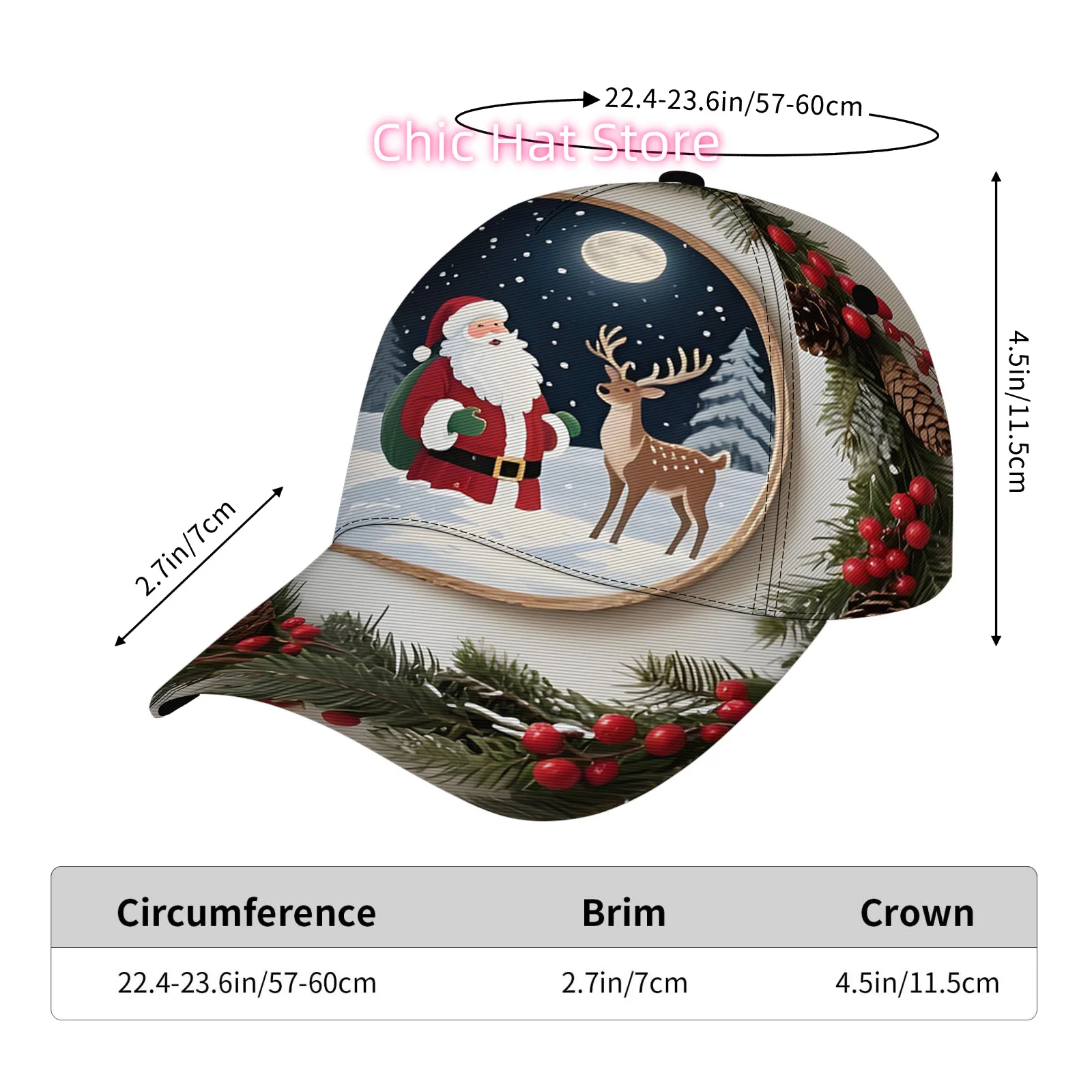 Christmas Exclusive! Red Plaid Reindeer Art Print Is Super Eye - Catching Adjustable Polyester Hat Versatile for Daily Wear with