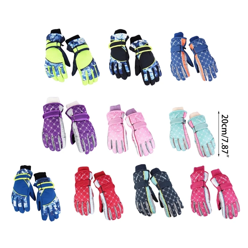 Kids Gloves Waterproof Windproof Outdoor Thermal Gloves Children Winter Mittens D5QA