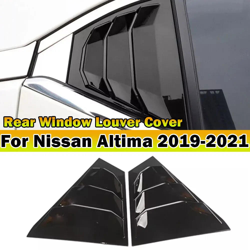 For Nissan Altima 2019 2020 2021 Car Rear Louver Window Side Shutter Cover Trim Sticker Vent Scoop ABS Carbon Fiber Accessories