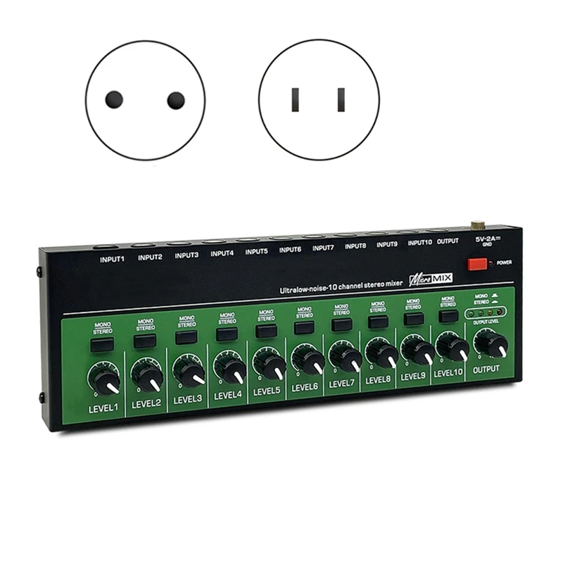 MX1002 Amplificador de auriculares estéreo de 10 canales Mini amplificador de audio portátil de ruido ultrabajo divisor de auriculares