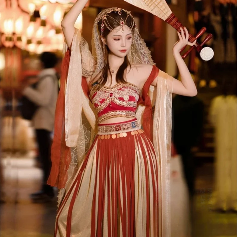 High Quality |Exotic style Hanfu female Western region desert travel photo dance costume