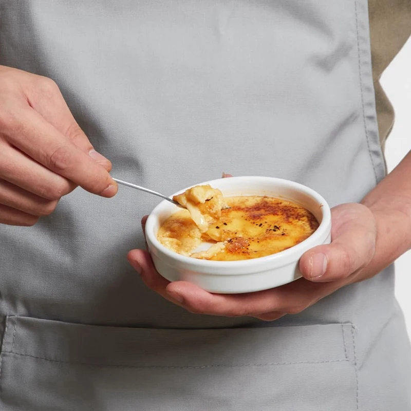 Y51A-Ramekins 4 Oz, Creme Brulee Ramekins Oven Safe  Shallow Souffle Dishes For Baking Custard, Quiche Pans 6Pack