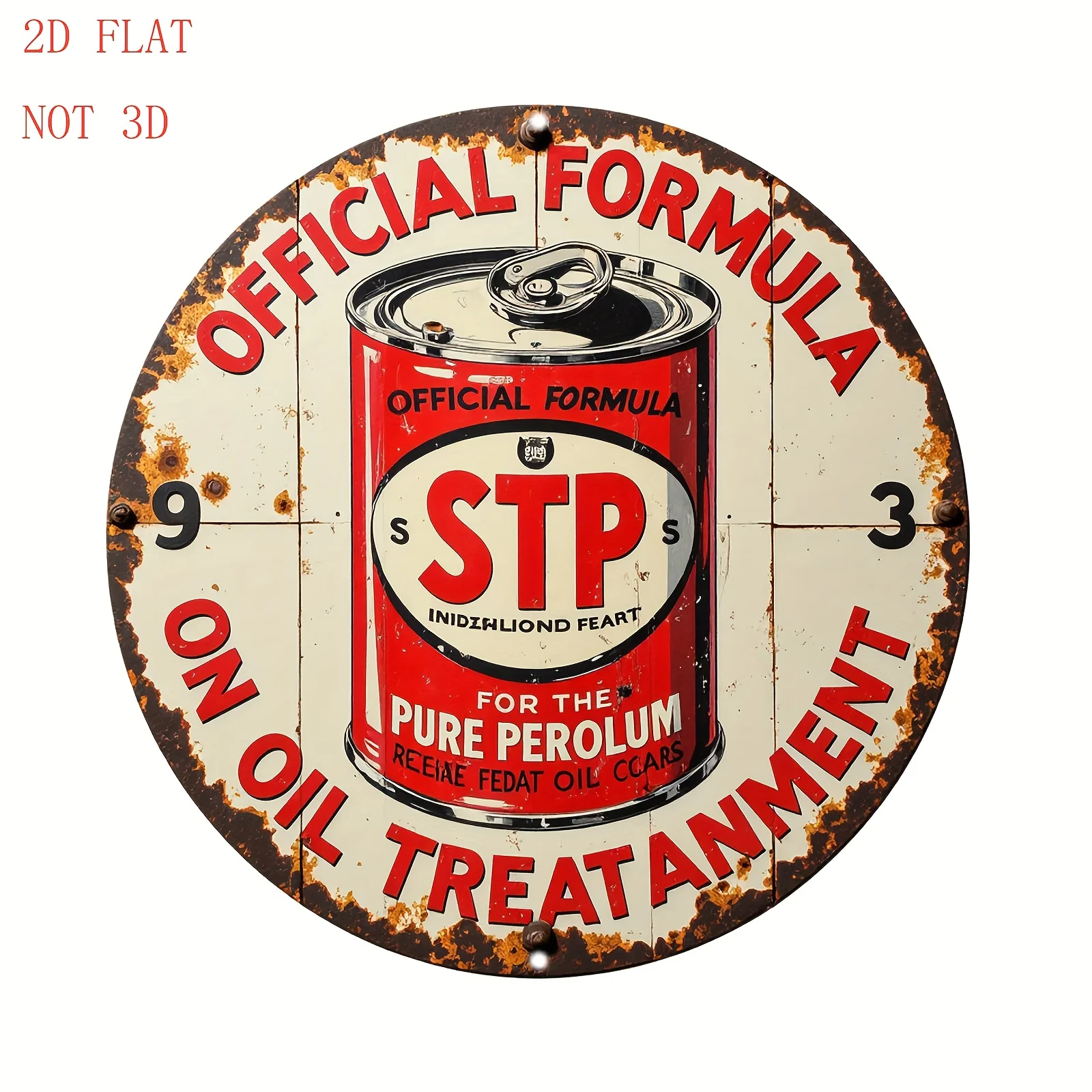 1 Stück Vintage STP Ölbehandlung kann zeichen – Retro Rot & Schwarz Retro Metall Tankstelle Dekor – Mid-Century Garage, für Männerhöhle, Bar