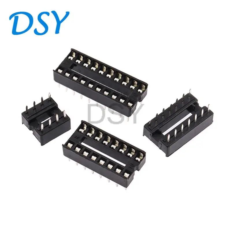 10PCS IC Sockets DIP6 DIP8 DIP14 DIP16 DIP18 DIP20 DIP28 DIP40 2.54mm Connector 8 14 16 18 20 24 28 40 Pin DIP Socket Chips Base