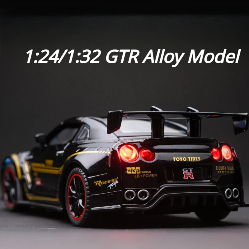 

Модель гоночного автомобиля GTR R35 1/32, игрушечные Литые и игрушечные автомобили из сплава, детские игрушечные автомобили со звуком и фотографией, подарки для мальчиков