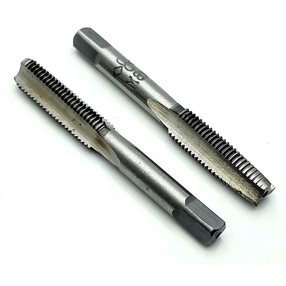 Carbon Steel M8 x 1mm Taper Tap and Die Set for Metric Thread Right Hand 3pcs Package Including 2 Taps and 1 Die