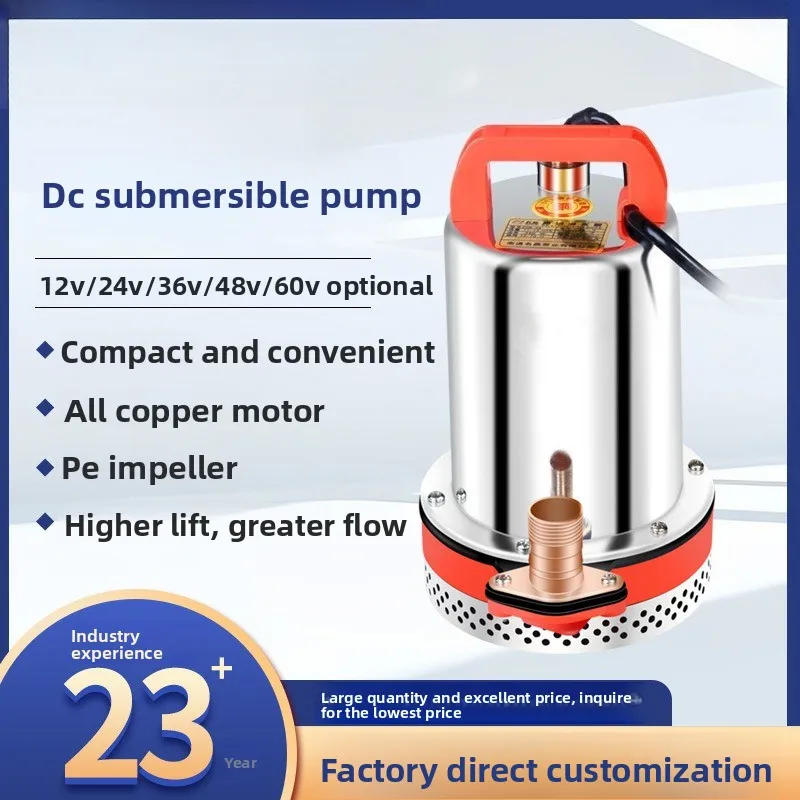 

Водяной насос с двигателем постоянного тока 12–72 В, многонапряженный электрический насос для сельскохозяйственного орошения и перекачки домашней воды