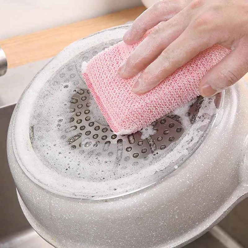 Simple Three-color Sponge Cleaning Cloth Kitchen Chore Cleaning Wipes Household Thickened Dishcloth Pot Brush Sponge Cloth